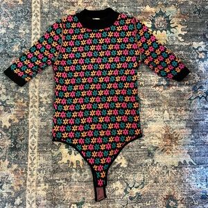 Free people body suit short fleece shirt
